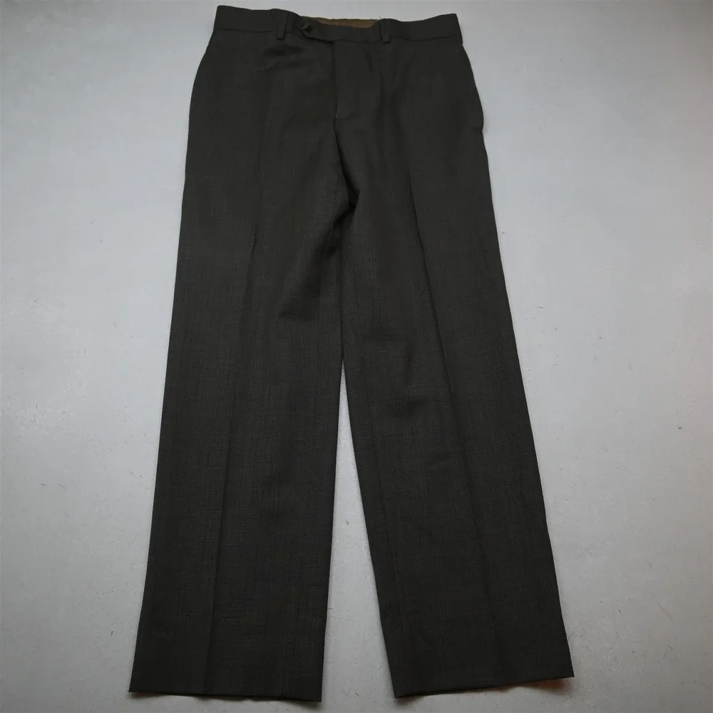 Joseph Abboud 36S 30x30 Brown Sharkskin 100% Wool Mens Jacket Pants Suit_8